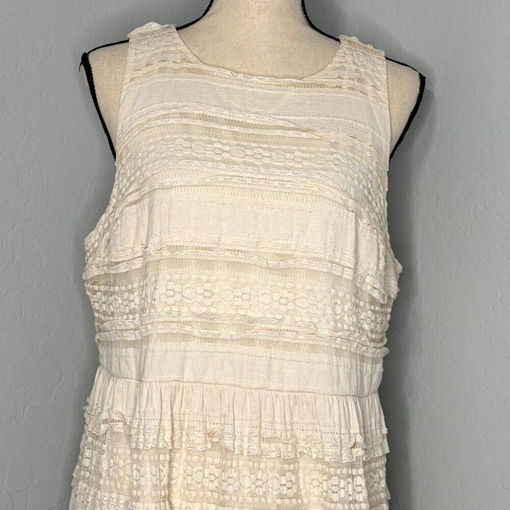 Torrid Ivory Lace High Neck Sleeveless Lined Tiered Dress Size 18 - Picture 3 of 13